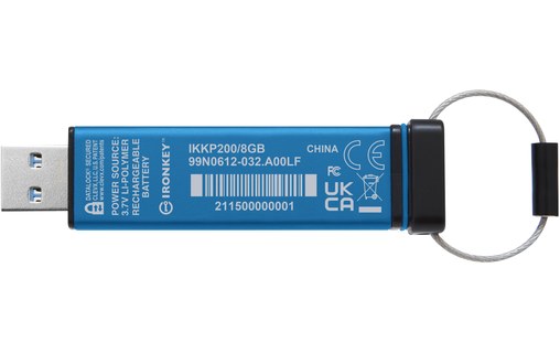 Clé USB Kingston IronKey Keypad 200 8 Go - Bleu - USB 3.2