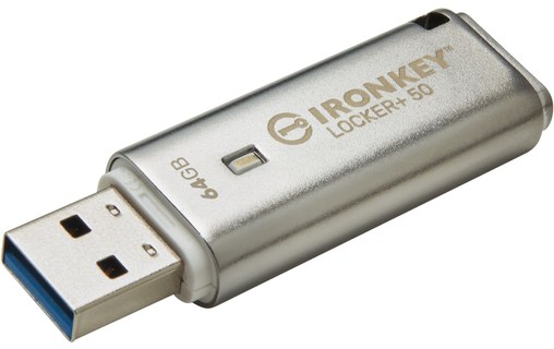 Clé USB Kingston IronKey Locker+ 50 64 Go - Argent - USB 3.2