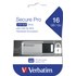 Clé USB Verbatim Secure Pro 16 Go - Argent - USB 3.2