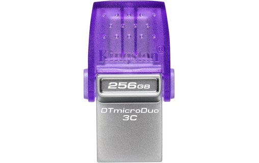 Clé USB-C & USB-A Kingston DataTraveler microDuo 3C G3 256 Go - Violet - USB 3.2