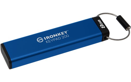 Clé USB Kingston IronKey Keypad 200 8 Go - Bleu - USB 3.2
