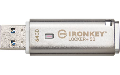 Clé USB Kingston IronKey Locker+ 50 64 Go - Argent - USB 3.2