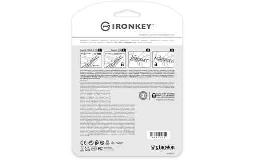 Clé USB Kingston IronKey Keypad 200 64 Go - Bleu - USB 3.2