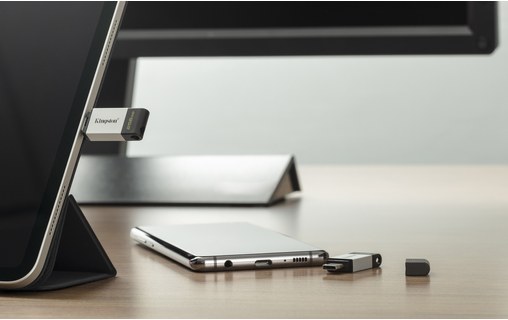 Clé USB-C Kingston DataTraveler 80 256 Go - Argent, Noir - USB 3.2