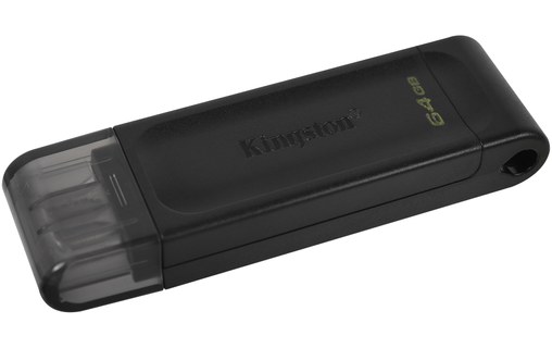 Clé USB-C Kingston DataTraveler 70 64 Go - Noir - USB 3.2
