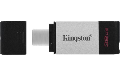 Clé USB-C Kingston DataTraveler 80 32 Go - Argent, Noir - USB 3.2