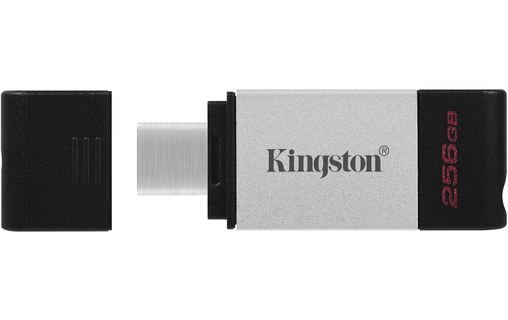 Clé USB-C Kingston DataTraveler 80 256 Go - Argent, Noir - USB 3.2
