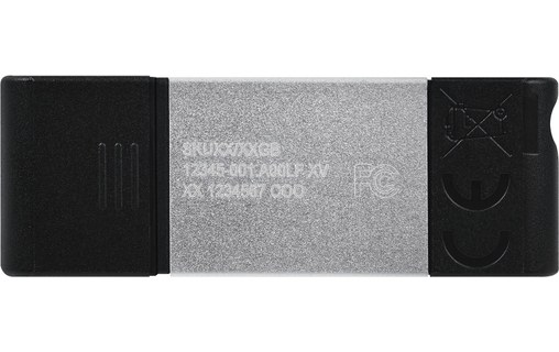 Clé USB-C Kingston DataTraveler 80 256 Go - Argent, Noir - USB 3.2