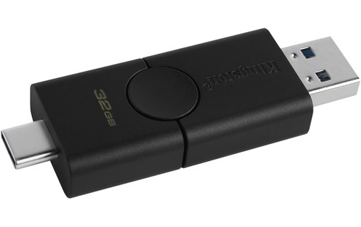 Clé USB-C et USB-A Kingston DataTraveler Duo 32 Go - Noir - USB 3.2