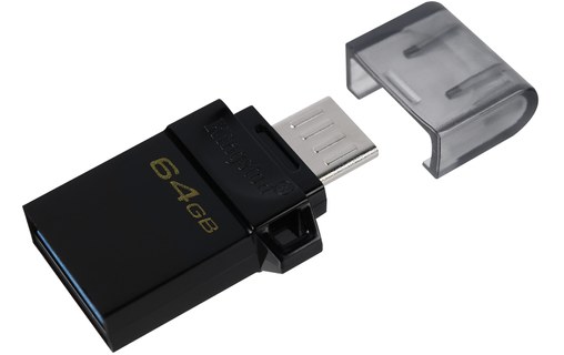 Clé USB Kingston DataTraveler microDuo 3 Gen2 64 Go - Noir - USB 3.2