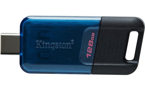 Clé USB-C Kingston DataTraveler 80 M 128 Go - Bleu, Noir - USB 3.2