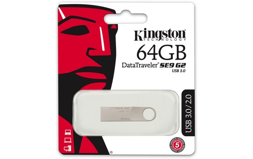 Clé USB Kingston DataTraveler SE9 G2 64 Go - Argent - USB 3.2