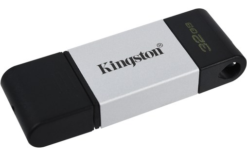 Clé USB-C Kingston DataTraveler 80 32 Go - Argent, Noir - USB 3.2