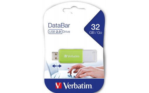 Clé USB Verbatim V DataBar 32 Go - Vert - USB 2.0