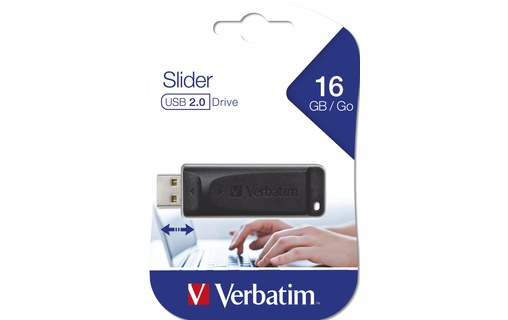 Clé USB Verbatim Slider 16 Go - Noir - USB 2.0