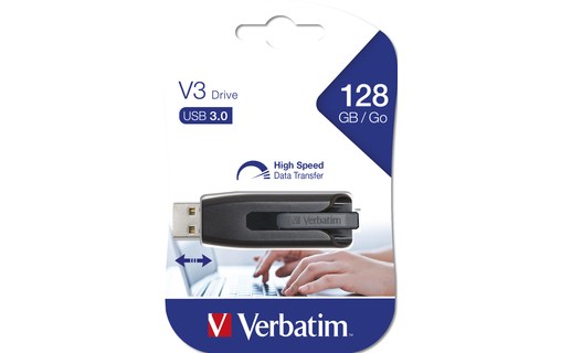 Clé USB Verbatim Store 'n' Go V3 128 Go - Noir - USB 3.2