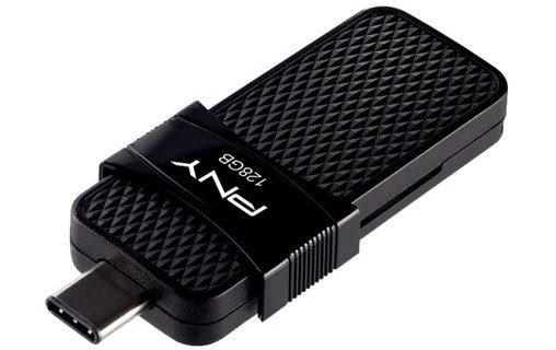 Clé USB-C et USB-A PNY Duo-Link 128 Go - Noir - USB 3.2