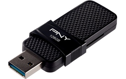 Clé USB-C et USB-A PNY Duo-Link 128 Go - Noir - USB 3.2
