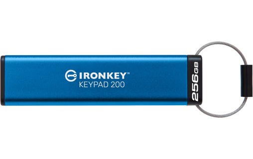 Clé USB Kingston IronKey Keypad 200 256 Go - Bleu - USB 3.2