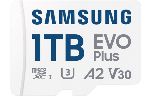 Carte microSD Samsung EVO Plus (2024) 1 To avec adaptateur SD, UHS-I, V30