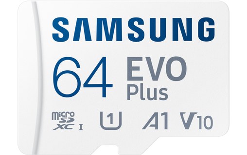 Carte microSDXC Samsung EVO Plus (2024) 64 Go avec adaptateur SD, UHS-I, V10