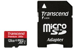 Carte microSDXC Transcend TS128GUSDU1 128 Go avec adaptateur SD, MLC
