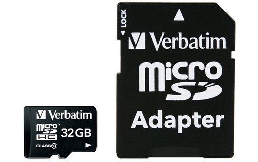 Carte microSDHC Verbatim Premium 32 Go avec adaptateur SD