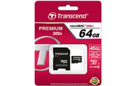 Carte microSDXC Transcend TS64GUSDXC10 64 Go avec adaptateur SD, NAND