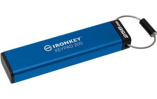 Clé USB Kingston IronKey Keypad 200 256 Go - Bleu - USB 3.2