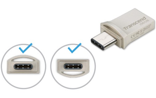 Clé USB-C et USB-A Transcend JetFlash 890 256 Go - Argent, Noir - USB 3.2