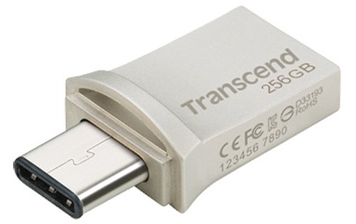 Clé USB-C et USB-A Transcend JetFlash 890 256 Go - Argent, Noir - USB 3.2