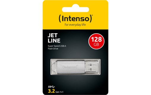 Clé USB Intenso Jet Line 128 Go - Argent - USB 3.2