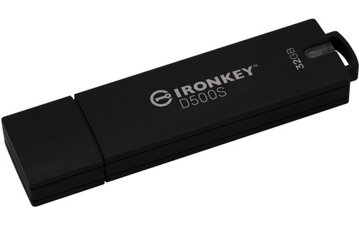Clé USB Kingston IronKey D500S 32 Go - Noir - USB 3.2