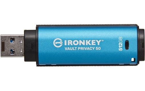 Clé USB Kingston IronKey Vault Privacy 50 512 Go - Bleu, Noir - USB 3.2