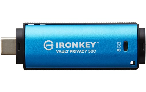Clé USB-C Kingston IronKey Vault Privacy 50C 8 Go - Bleu, Noir - USB 3.2