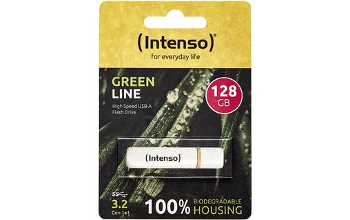 Clé USB Intenso Green Line 128 Go - Beige, Brun - USB 3.2