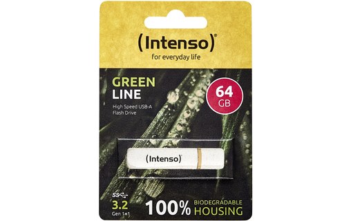 Clé USB Intenso Green Line 64 Go - Beige, Brun - USB 3.2