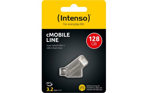 Clé USB-C et USB-A Intenso cMobile Line 128 Go - Argent - USB 3.2