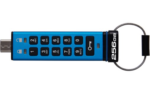 Clé USB-C Kingston IronKey Keypad 200C 256 Go - Bleu - USB 3.2
