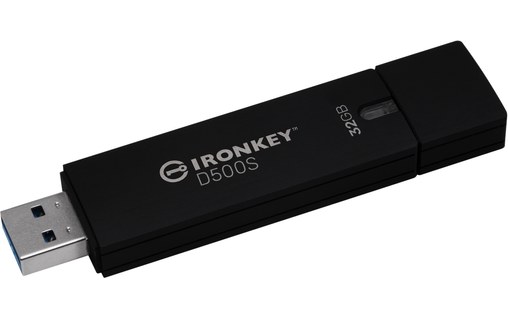 Clé USB Kingston IronKey D500S 32 Go - Noir - USB 3.2