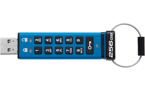 Clé USB Kingston IronKey Keypad 200 256 Go - Bleu - USB 3.2