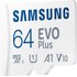 Carte microSDXC Samsung EVO Plus (2024) 64 Go avec adaptateur SD, UHS-I, V10