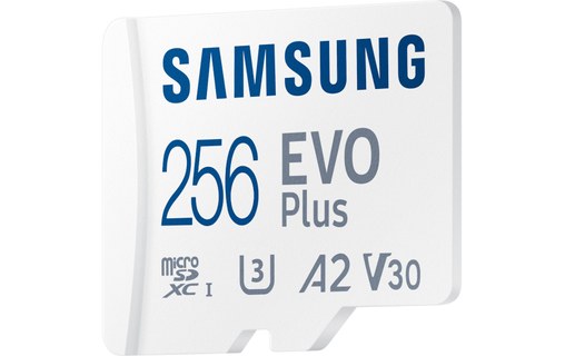 Carte microSDXC Samsung EVO Plus (2024) 256 Go avec adaptateur SD, UHS-I, V30