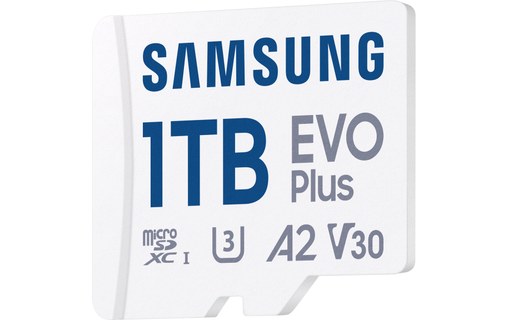 Carte microSD Samsung EVO Plus (2024) 1 To avec adaptateur SD, UHS-I, V30