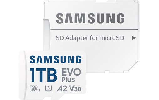 Carte microSD Samsung EVO Plus (2024) 1 To avec adaptateur SD, UHS-I, V30