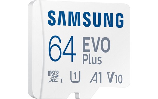Carte microSDXC Samsung EVO Plus (2024) 64 Go avec adaptateur SD, UHS-I, V10
