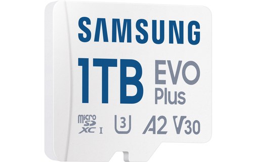 Carte microSD Samsung EVO Plus (2024) 1 To avec adaptateur SD, UHS-I, V30