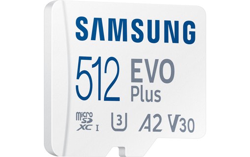 Carte microSDXC Samsung EVO Plus (2024) 512 Go avec adaptateur SD, UHS-I, V30