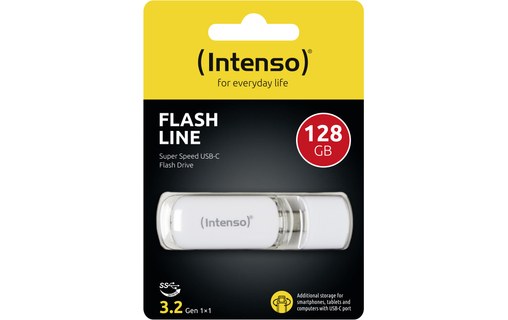 Clé USB-C Intenso Flash Line 128 Go - Blanc - USB 3.2