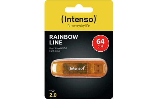 Clé USB Intenso Rainbow Line 64 Go - Orange - USB 2.0